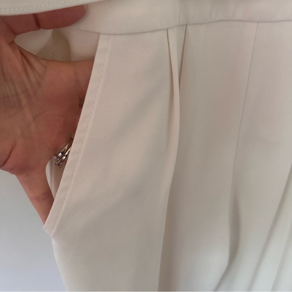 Trina Turk Ivory Bridal Jumpsuit Size 6 Civil Wedding Rehearsal Dinner - Picture 4 of 16